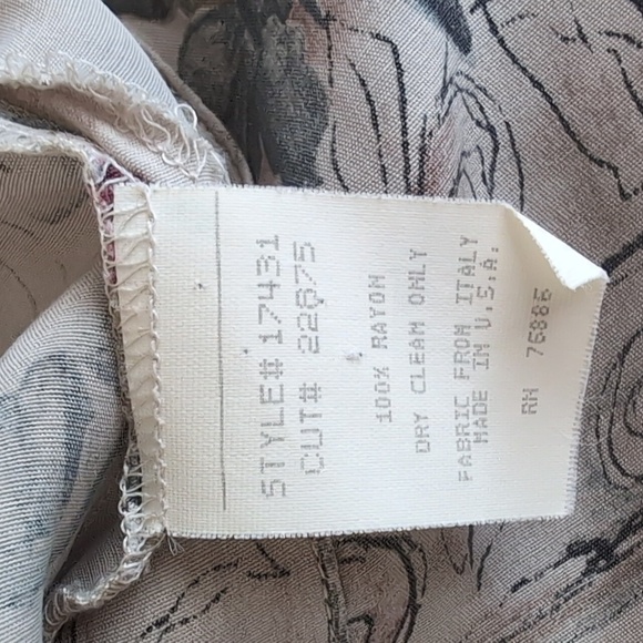 Platinum by Dorothy Schoelen Long Sleeve Floral Tan and Red Blouse Set Size  S - Picture 7 of 10